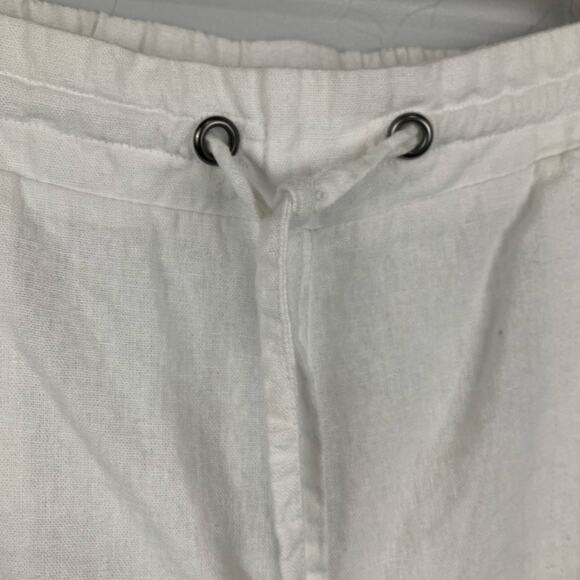 Cynthia Rowley Linen Capri Pants Size 2X White Women's Drawstring Lagenlook - Picture 4 of 8